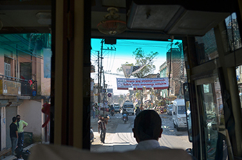 Bumpy main road in Kathmandu