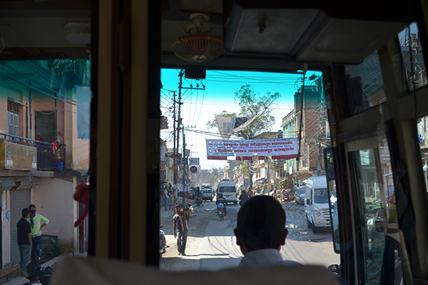 Bumpy main road in Kathmandu